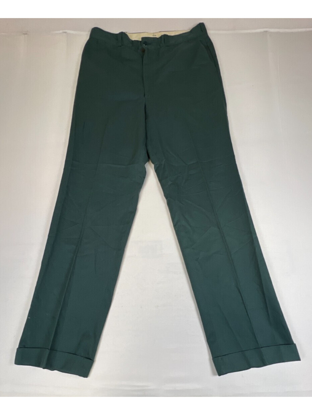 Vintage Big Mac JCPenney Men Green Penn Prest Cuffed Pants 34x32